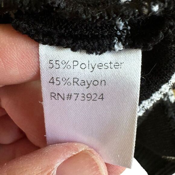 Ming Wang Women's Sweater Black White Stripes Lace Detail Petite Small - Picture 6 of 9